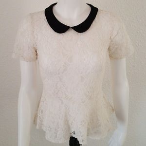 Lace Peplum Top Sheer H&M
